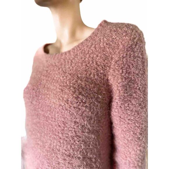 John Paul Richard Pink Sweater Eyelash Size Large Boucle Popcorn JPR Hi-Low - Picture 4 of 7
